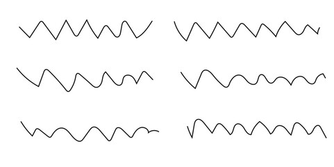 Abstract wave background. waves line set. waves collection vector. Black wave line and wavy zigzag seamless pattern lines isolated on white background. Vector illustration with editable stroke.