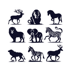 Naklejka premium Animal Silhouettes Vector Collection