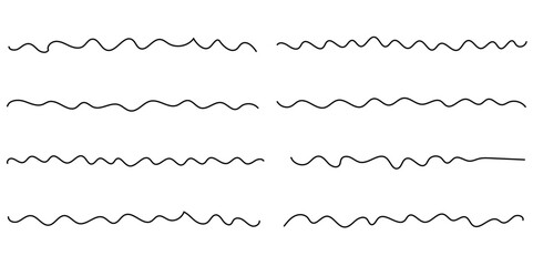 Abstract wave background. waves line set. waves collection vector. Black wave line and wavy zigzag seamless pattern lines isolated on white background. Vector illustration with editable stroke.