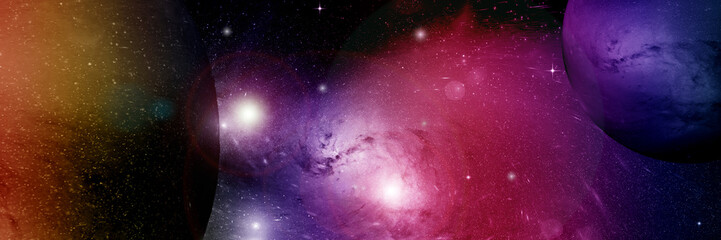 Stars, dust and gas nebula in a far galaxy © marusja2