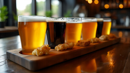 Craft Beer Flight with Artisanal Snacks