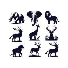 Naklejka premium Animal Silhouettes Vector Collection