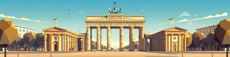 Fototapeta premium Iconic Brandenburg Gate: A Geometric Perspective