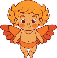 Cute Cupid vector cartoon illustration for  Valentine's Day
