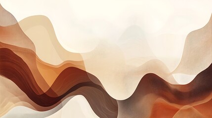 Fototapeta premium Abstract waves in warm tones create a soothing, modern design for backgrounds or art.