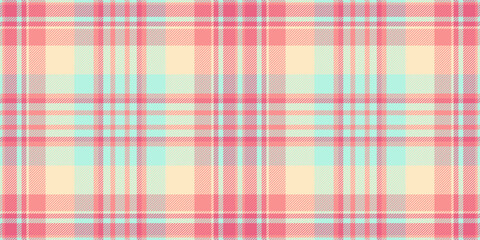 Scratch fabric check background, easter texture vector pattern. Bag textile seamless tartan plaid in red and light colors.