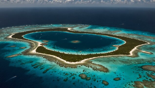 Aerial view of Los Roques, Venezuela.
