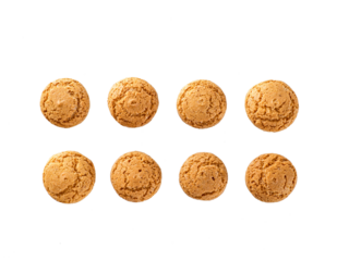 Set of cookie amaretti isolated on transparent background, traditional Italian Sardinian pastry. Delicious amaretti biscuit cookies from almond or apricot kernels cut out background with clipping path