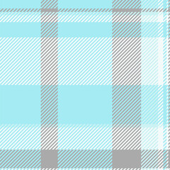 Color tartan vector seamless, windowpane plaid check textile. December texture background pattern fabric in cyan and white colors.