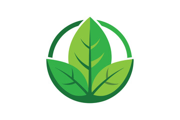 Naklejka premium Eco icon green leaf vector art illustration.