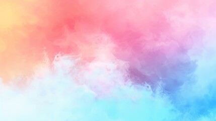 Fototapeta premium The colors used are soft and pastel-like, including shades of: Aqua blue Coral red Peach Light yellow Beige
