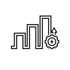 Chart Icons. growing bar graph icon. Business charts and graph icons. Statistics and Analytics Outline Icon, down or up arrow. line design style