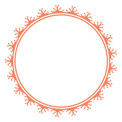 Round frame cross-stitch motifs folk embroidery
