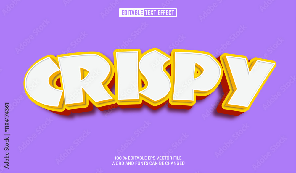 Poster editable 3d text style effect - crispy text effect template