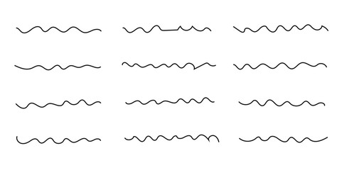 Abstract wave background. waves line set. waves collection vector. Black wave line and wavy zigzag seamless pattern lines isolated on white background. Vector illustration with editable stroke.