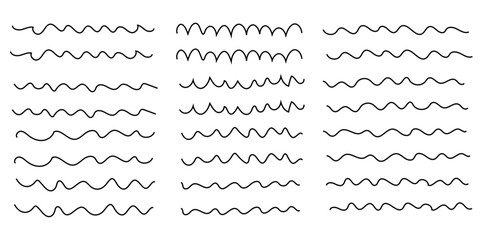 Abstract wave background. waves line set. waves collection vector. Black wave line and wavy zigzag seamless pattern lines isolated on white background. Vector illustration with editable stroke.