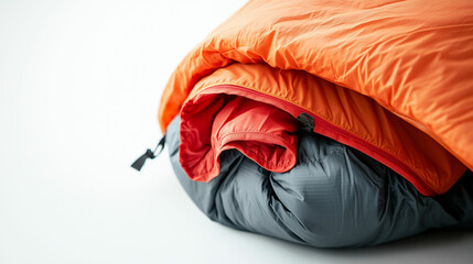 Lightweight camping tent packed neatly for outdoor adventures in the mountains during the early morning hours. Generative AI