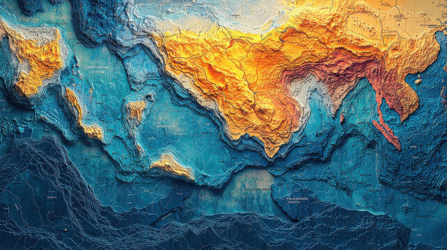 high detail map of Earth tectonic plates showcases vibrant colors and intricate geological features, highlighting dynamic nature of planet surface