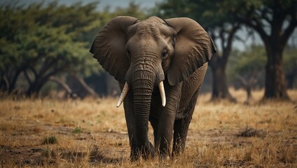 Fototapeta premium African elephant in its natural environment.