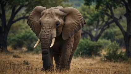 Fototapeta premium African elephant in its natural environment.
