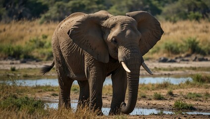 Obraz premium African elephant in its natural environment.