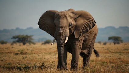 Fototapeta premium African elephant in its natural habitat.