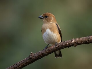 Fototapeta premium African Silverbill bird perched on a branch.