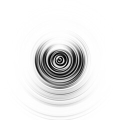 Black and white radial motion effect. Abstract rounded background. Grayscale curves and sphere.