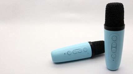 Blue wireless bluetooth microphone mini