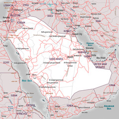 Naklejka premium Saudi Arabia simple map outline coloring page