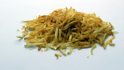 Mustofa potatoes are a traditional Indonesian food. Potatoes are thinly sliced, fried with spicy seasoning.
