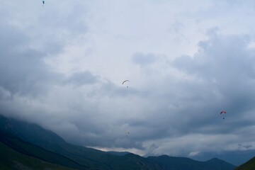 paraglider over the mountains