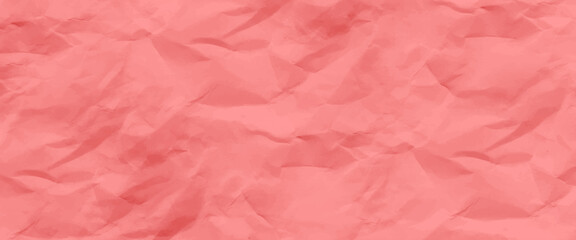 tangerine tango colored crumpled paper texture background for design. Pink crumpled paper background for design