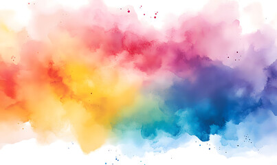 Abstract pastel watercolor background with a soft rainbow color splash