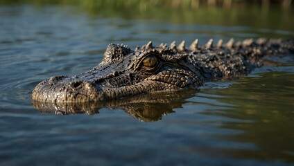 Alligator in water.