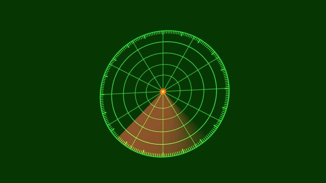 Radar icon animation on green color background. 4K video.