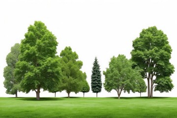 Trees isolated on white background, tropical trees isolated used for design, advertising and architecture