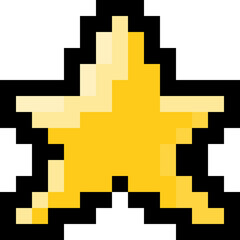 Pixelated yellow star on a black background, reminiscent of classic video game graphics.
