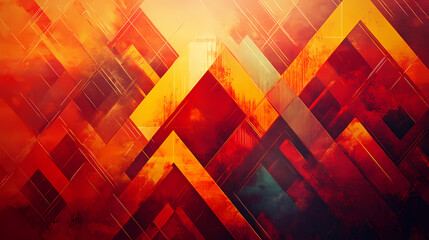 Explore a vibrant red geometric background filled with abstract triangles, adding depth and character to your designs. Geometric. Illustration