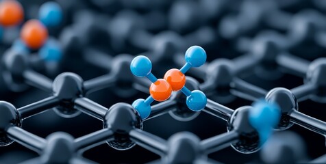 Structure of graphene lattices with molecular bonds represents advanced material science.