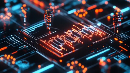 Obraz premium AI-powered cellular tool predicting gene expression patterns in real time, AI gene expression, futuristic biology