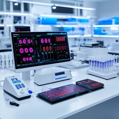 Cellular lab with interconnected digital systems for seamless data collection, integrated cellular research lab, smart technology