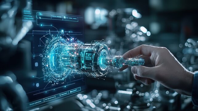 High-tech industrial settings innovative technology interaction and digital interfaces for secure systems