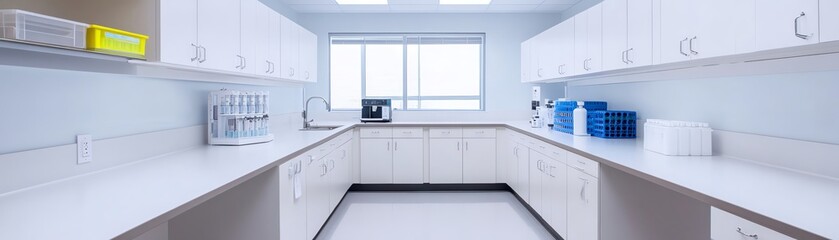 Fototapeta premium Lab focused on creating synthetic enzymes to enhance cellular metabolism, synthetic enzyme study, bioengineering biology