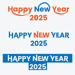 Happy New Year 2025 Typography. New Year Wishing typography Template. New Year Celebrating.
