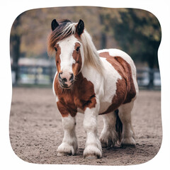 Brown and White Horse Standing on Dirt