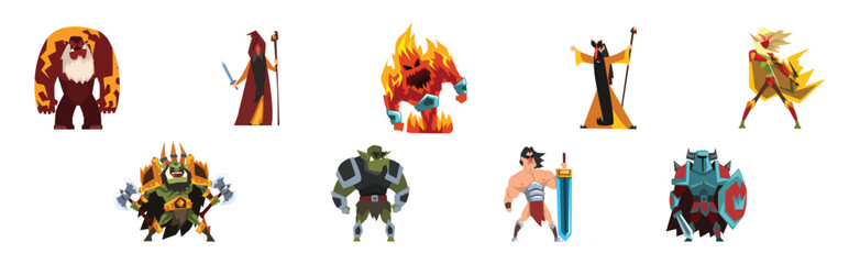 Fantastic Magical Creature Character from Fairytale Vector Set