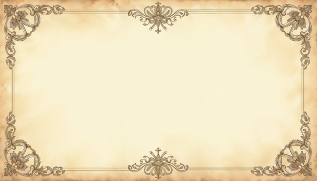 Vintage decorative background with ornate frame and space for text