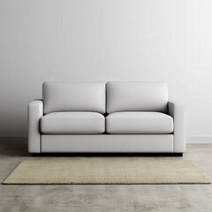 Fototapeta premium Modern white sofa in minimalist living room setting