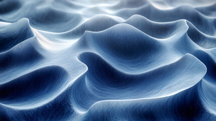 Obraz premium Abstract wavy pattern in blue tones with subtle light reflections